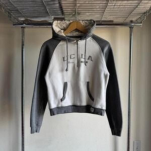Vintage Y2K Champion UCLA Bruins Gray and White Hooded Quarter Zip